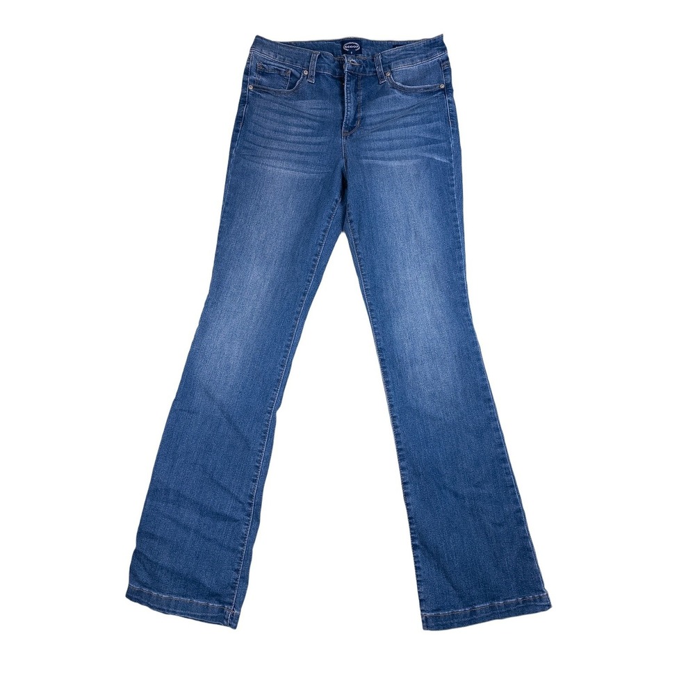 Scoop Bootcut Jeans Women Size 8 Blue Excellent Medium Wash Whiskered Stretch